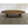 SANDY Oval Coffee Table in Brown Recycled Pine