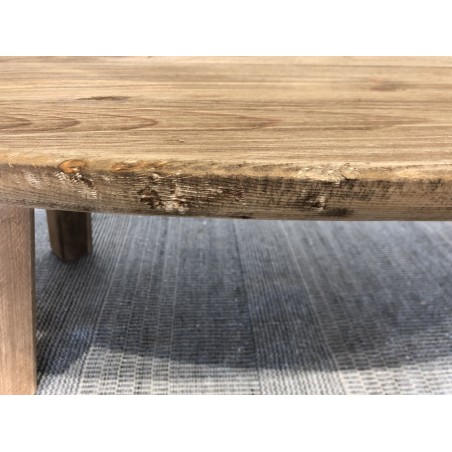 Table basse ovale en bois de pin recyclé - Seconde Main