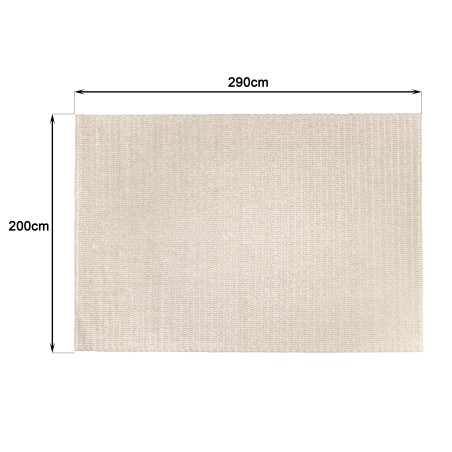Rectangular rug, 200 x 290 cm, woven beige wool – Second-hand