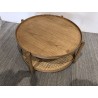 80.5cm wooden coffee table with rattan shelf | Amy Collection