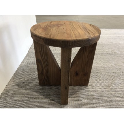 Round stool 40x40cm recycled pine wood SANDY
