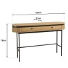 Console arrondie couleur naturelle 2 tiroirs pieds métal noir - Seconde Main