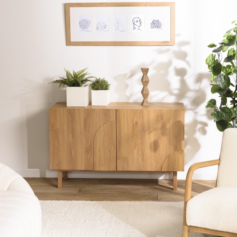 Buffet 2 portes avec décor motif arrondi - Meubles Macabane