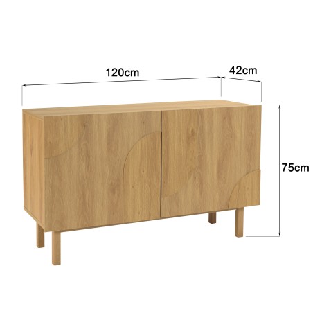 Buffet 2 portes avec décor motif arrondi - Meubles Macabane