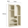 HELENA - 6-compartment shelf, 100x26cm, in beige-painted wood