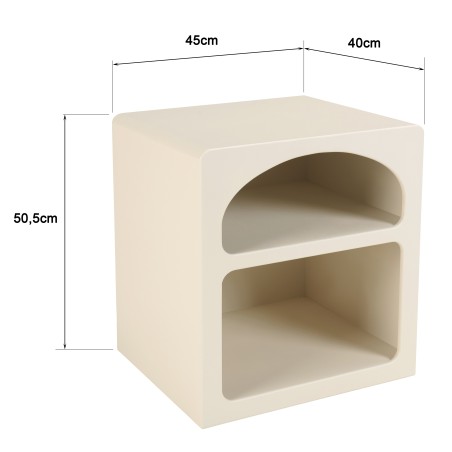 Nachttisch 2 Fächer beige - Macabane Möbel