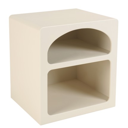 Beige bedside table with 2 compartments - Macabane Furniture