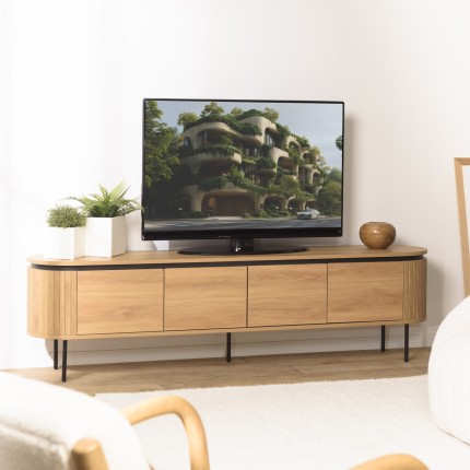 2m rounded TV stand - Macabane Furniture - Second-hand