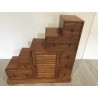Meuble escalier en bois Mindi moyen | SECONDE MAIN