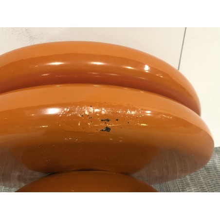 Table d'appoint design en fer couleur orange - Seconde Main