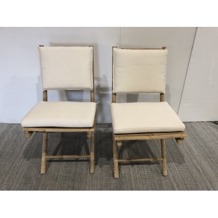 2 chaises et 1 table pliantes en bambou | Collection Vital