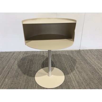 Table d'appoint ronde en acier beige D35cm | Collection Agathe