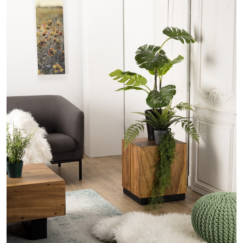 SECONDE MAIN - Table d'appoint carrée SAM bois Suar 38x38cm
