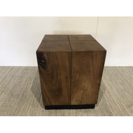 SECONDE HAND - Square Side Table 38x38cm Suar Wood with Black Base