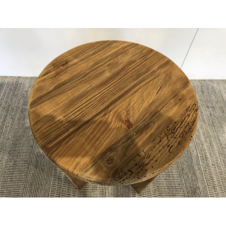 Round stool 40x40cm recycled pine wood SANDY