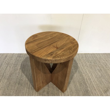 Round stool 40x40cm recycled pine wood SANDY