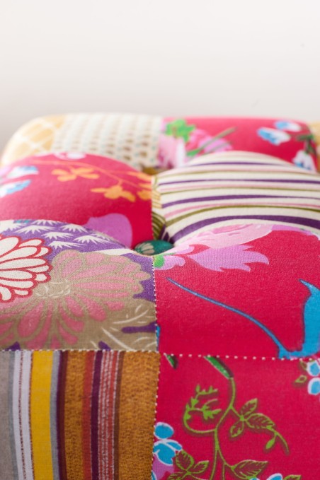 Pouf carré KATE 35x35cm tissu bohème