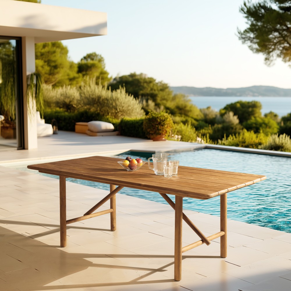 Tavolo da giardino in legno di teak riciclato | Mobili Macabane