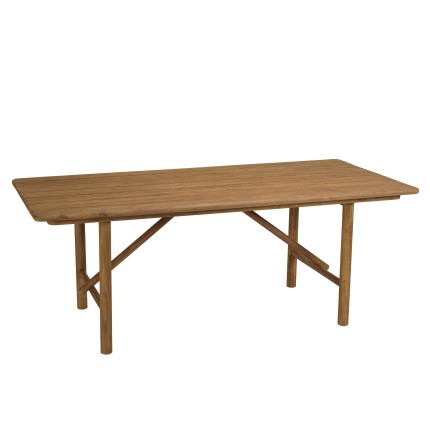 Table de jardin en bois de teck recyclé | Meubles Macabane