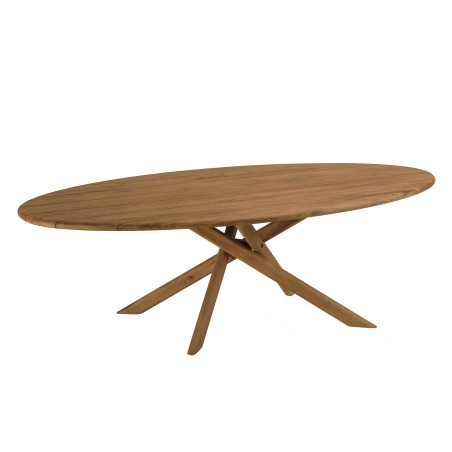 Ovaler Gartentisch 240x120cm aus recyceltem Teakholz