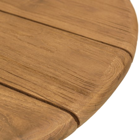 Runder Gartentisch aus recyceltem Teakholz, Durchmesser 70 cm