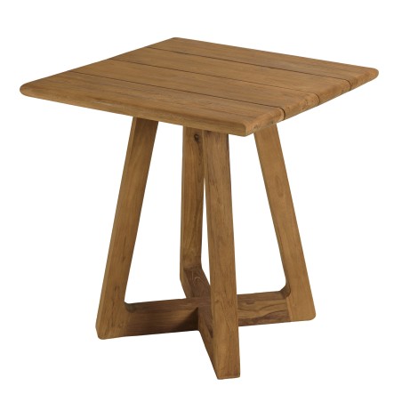 Square garden table made from recycled teak | Macabane Furniture