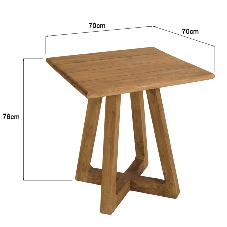 Square garden table made from recycled teak | Macabane Furniture