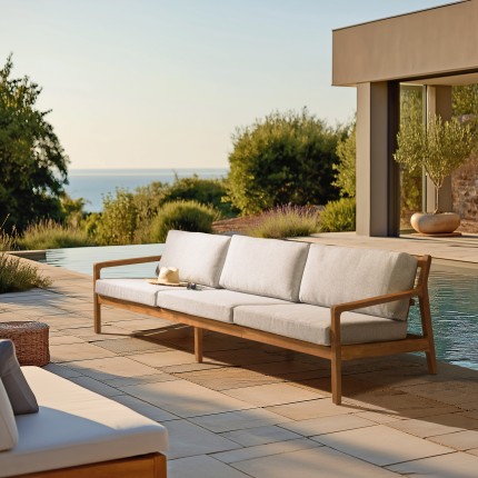 5-seater garden sofa made from recycled teak | Macabane Furniture