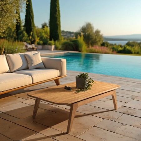 Tavolino da giardino 130x70cm in legno di teak riciclato | Macabane