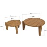 Set van 2 ronde tuinsalontafels gerecycled teakhout