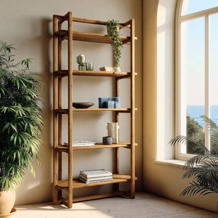 100x200cm bookcase made from recycled teak | Macabane Furniture