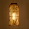 SIXTINE - 28x28cm pendant light in natural-coloured rattan and recycled teak