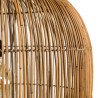 SIXTINE - 59x59cm pendant light in natural-coloured rattan and recycled teak