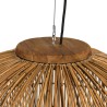 Suspension 59x59cm en rotin couleur naturelle et bois de teck recyclé