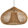 Suspension 80x80cm en rotin couleur naturelle et bois de teck recyclé | Macabane