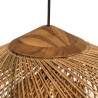 Suspension 80x80cm en rotin couleur naturelle et bois de teck recyclé | Macabane