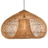 SIXTINE - 80x80cm pendant light in natural-coloured rattan and recycled teak