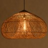Suspension 80x80cm en rotin couleur naturelle et bois de teck recyclé | Macabane