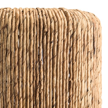 SIXTINE - 30x30cm lamp in natural-coloured rattan and recycled teak
