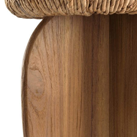 SIXTINE - 30x30cm lamp in natural-coloured rattan and recycled teak