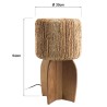SIXTINE - 30x30cm lamp in natural-coloured rattan and recycled teak