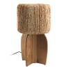SIXTINE - 30x30cm lamp in natural-coloured rattan and recycled teak