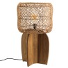 SIXTINE - 38x38cm lamp in natural-coloured rattan and recycled teak
