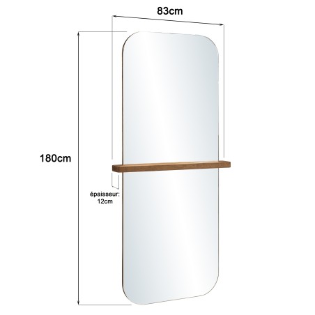 SIXTINE - 83x180cm mirror in recycled teak