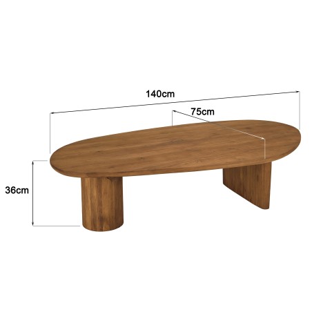 SIXTINE - 140x75cm coffee table made from recycled teak