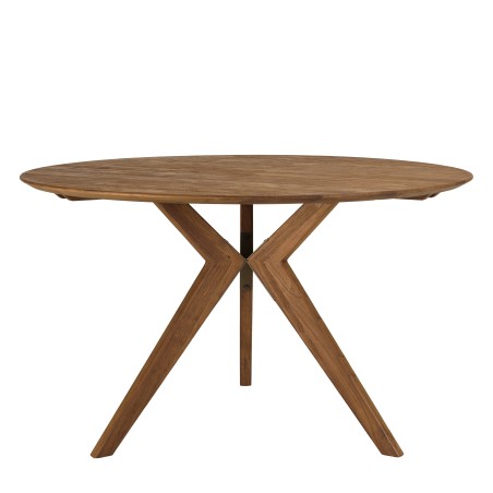 Table à manger ronde en bois de teck recyclé D130cm | Macabane