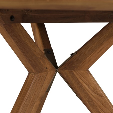 Table à manger ronde en bois de teck recyclé D130cm | Macabane