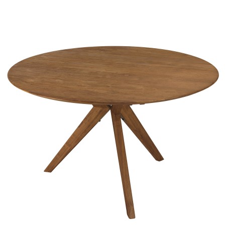Table à manger ronde en bois de teck recyclé D130cm | Macabane