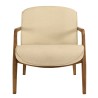 Sillón de tejido beige y madera de teca reciclada | Macabane