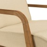 Sillón de tejido beige y madera de teca reciclada | Macabane